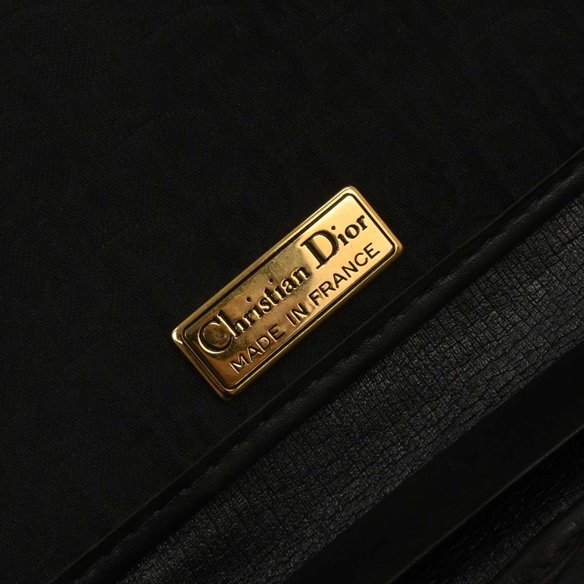 Christian Dior Black Canvas Trotter Shoulder Bag