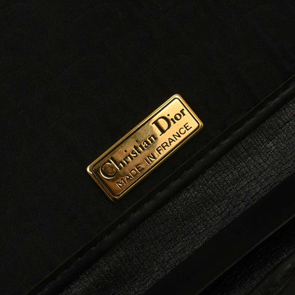Christian Dior Black Canvas Trotter Shoulder Bag