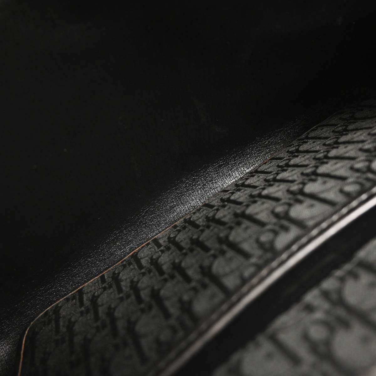 Christian Dior Black Canvas Trotter Shoulder Bag