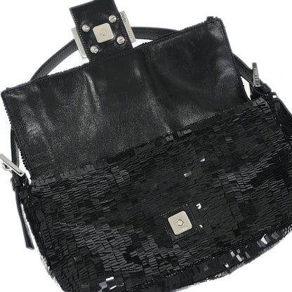 Fendi * Black Sequins Baguette Handbag