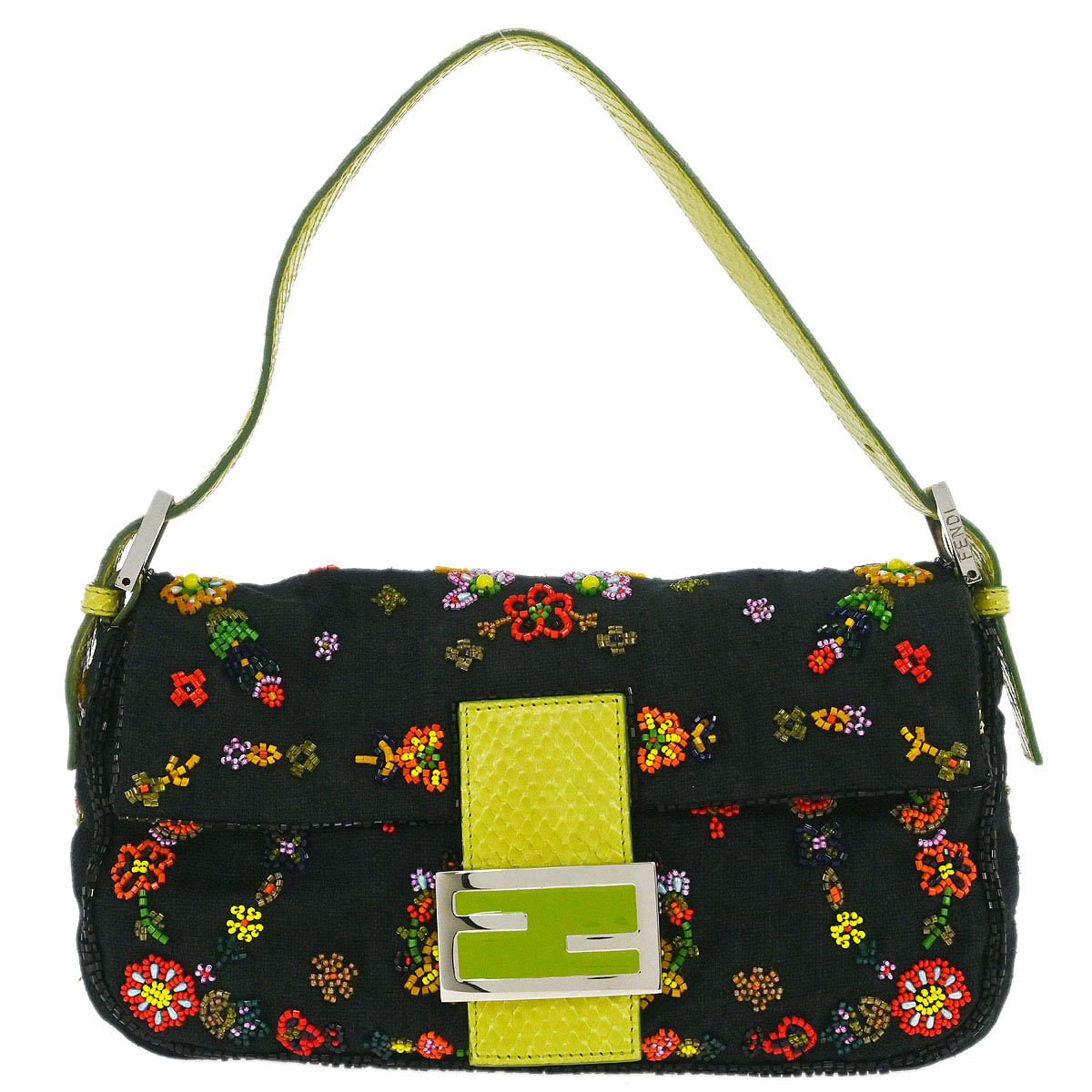 ヴォンテージFENDI花刺繍デニムボディーバッグ ヴォンテージFENDI花刺繍デニムボディーバッグ