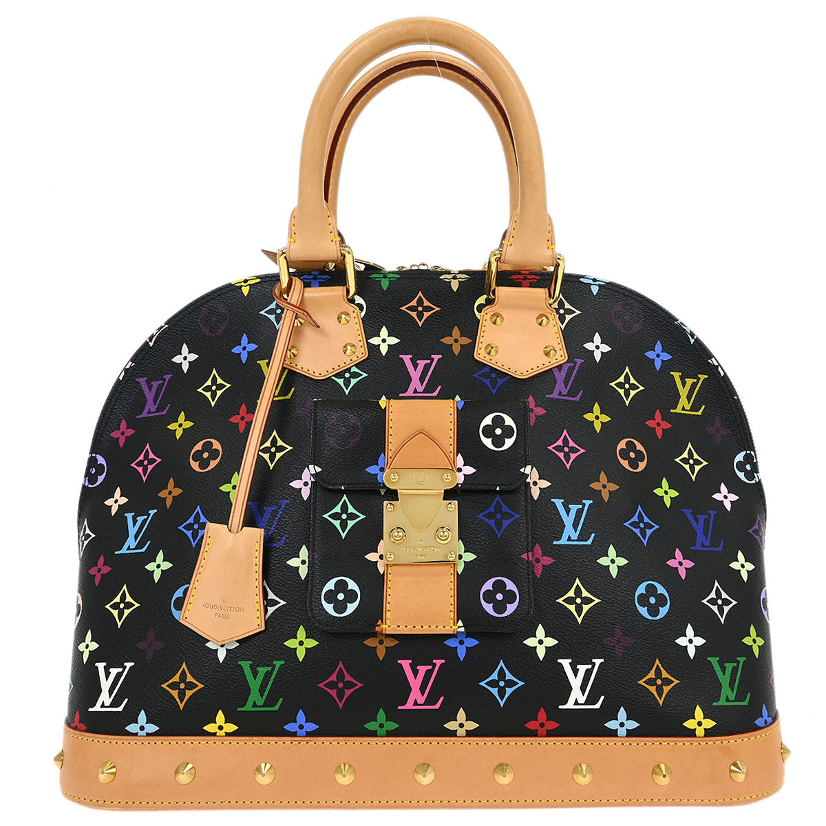 Louis Vuitton Black Monogram Multicolor Alma GM Handbag M40442