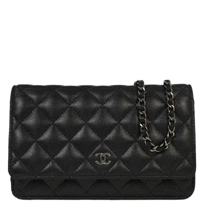 Chanel 2017-2018 Black Caviar Classic WOC Wallet On Chain