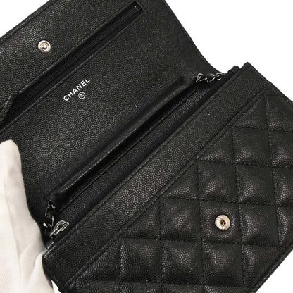Chanel 2017-2018 Black Caviar Classic WOC Wallet On Chain