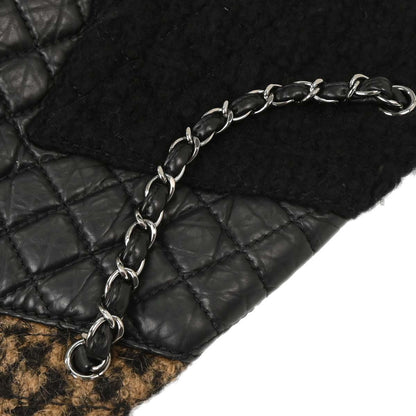 Chanel 2010-2011 Black Calfskin Tweed Mademoiselle Lock Shoulder Bag