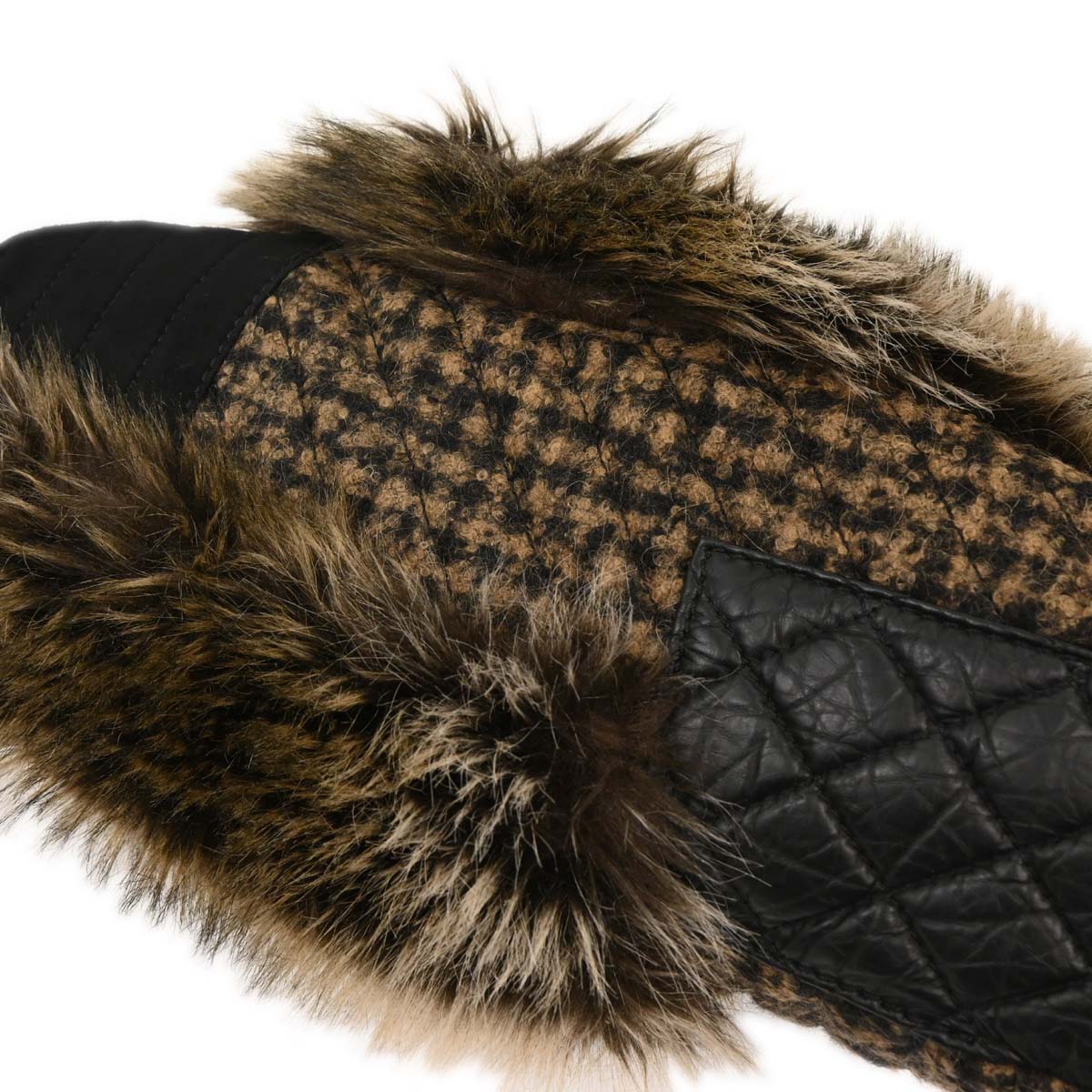 Chanel 2010-2011 Black Calfskin Tweed Mademoiselle Lock Shoulder Bag