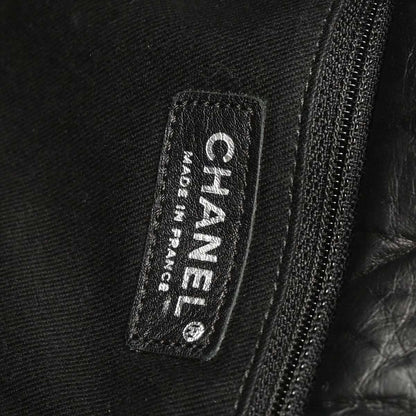 Chanel 2010-2011 Black Calfskin Tweed Mademoiselle Lock Shoulder Bag