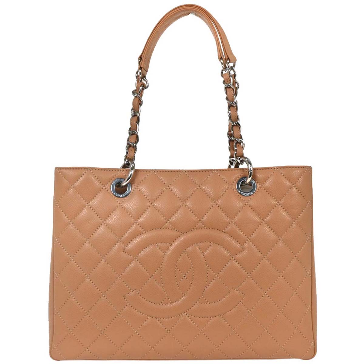 Chanel 2012-2013 Pink Beige Caviar Grand Shopping Tote GST Chain Handbag