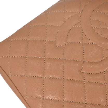 Chanel 2012-2013 Pink Beige Caviar Grand Shopping Tote GST Chain Handbag