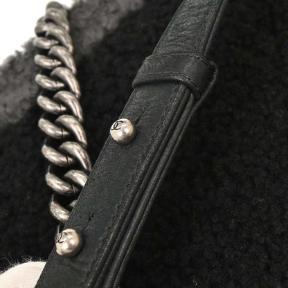 Boy Chanel 2015-2016 Black Mouton New Medium Shoulder Bag