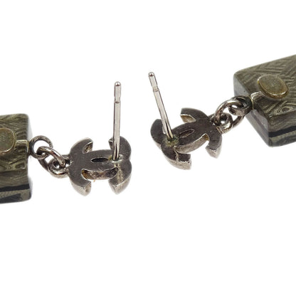 Chanel Dangle Piercing Earrings Silver 15S