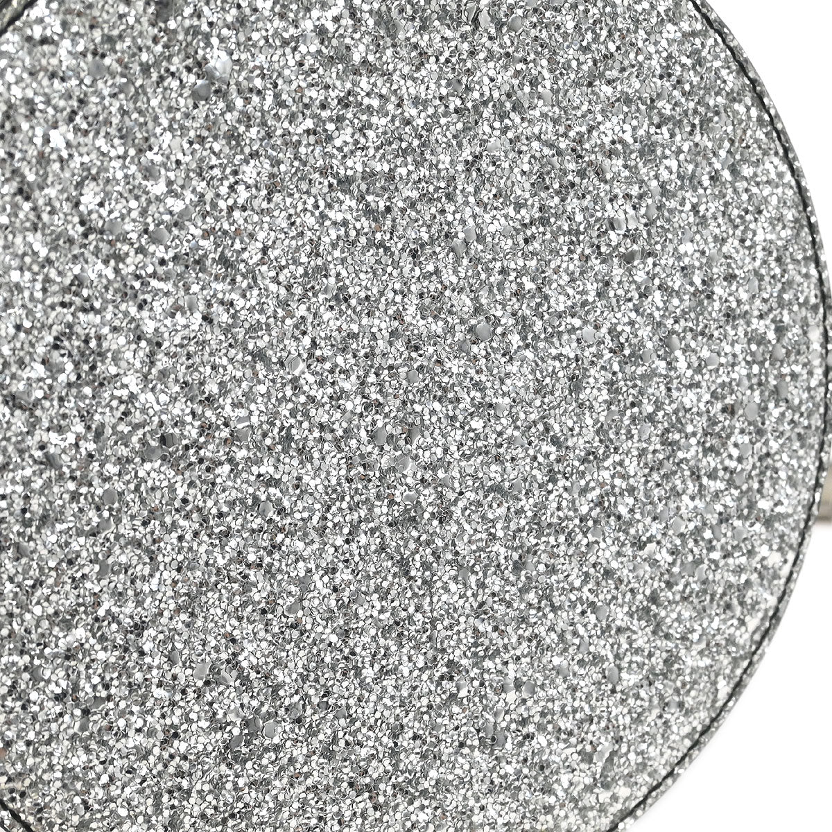 Chanel 2017-2018 Metallic Silver Patent Leather Round Chain Shoulder Bag