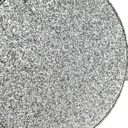 Chanel 2017-2018 Metallic Silver Patent Leather Round Chain Shoulder Bag