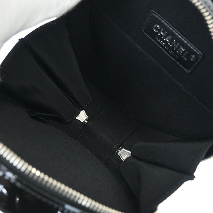 Chanel 2017-2018 Metallic Silver Patent Leather Round Chain Shoulder Bag