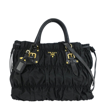 Prada Black Nylon 2way Shoulder Tote Handbag