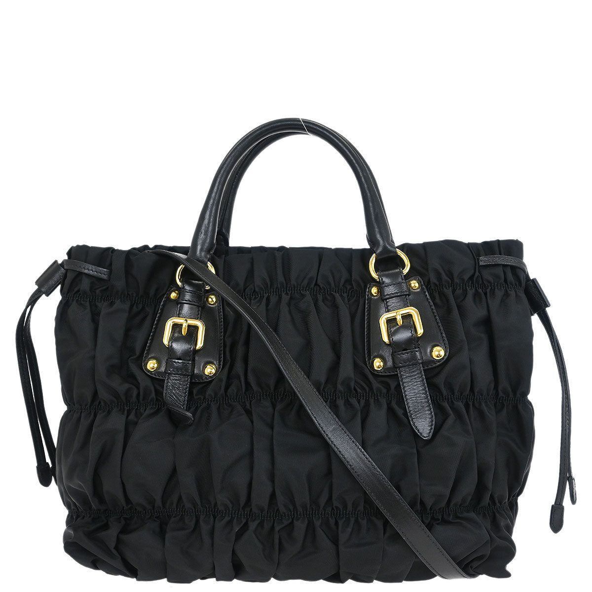 Prada Black Nylon 2way Shoulder Tote Handbag