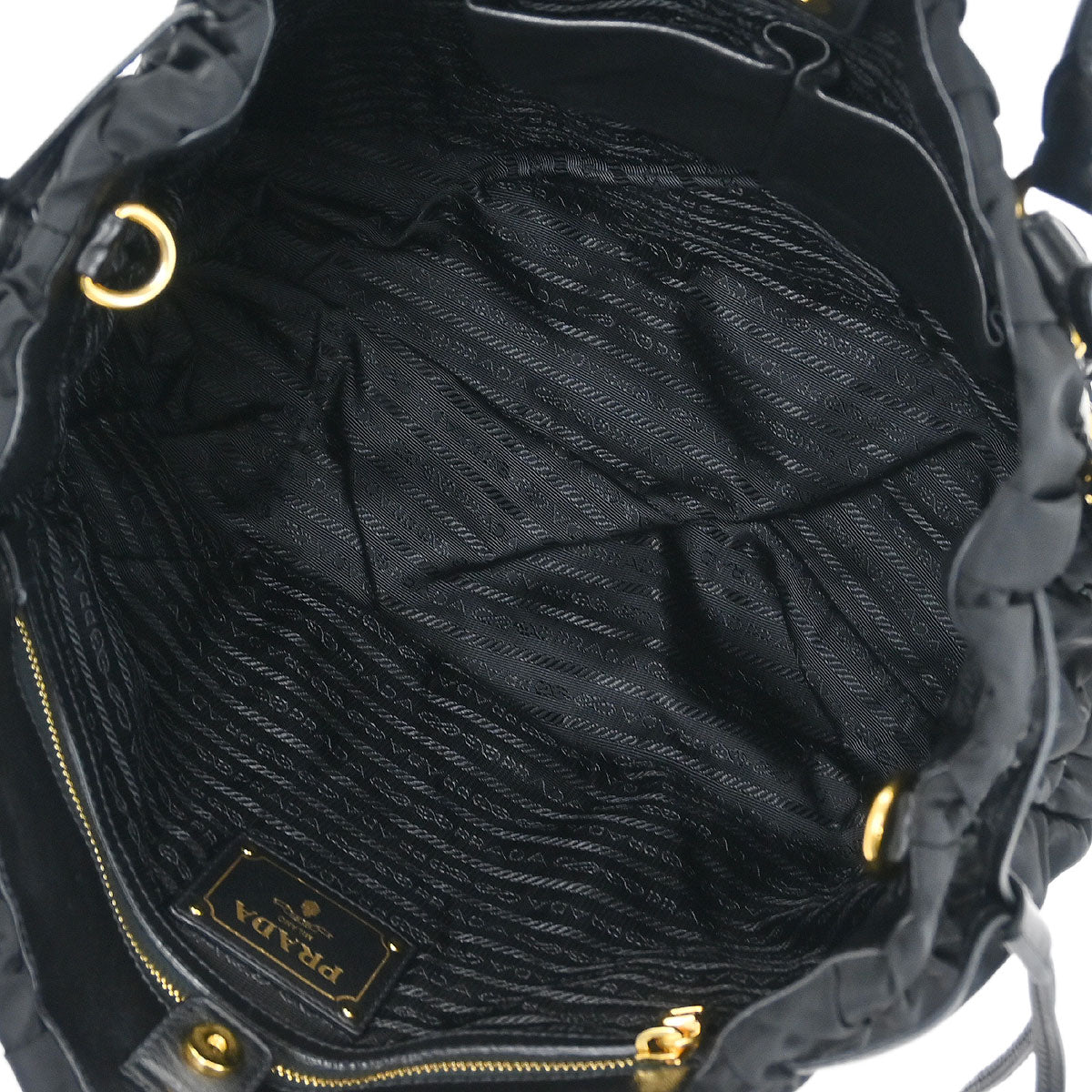 Prada Black Nylon 2way Shoulder Tote Handbag