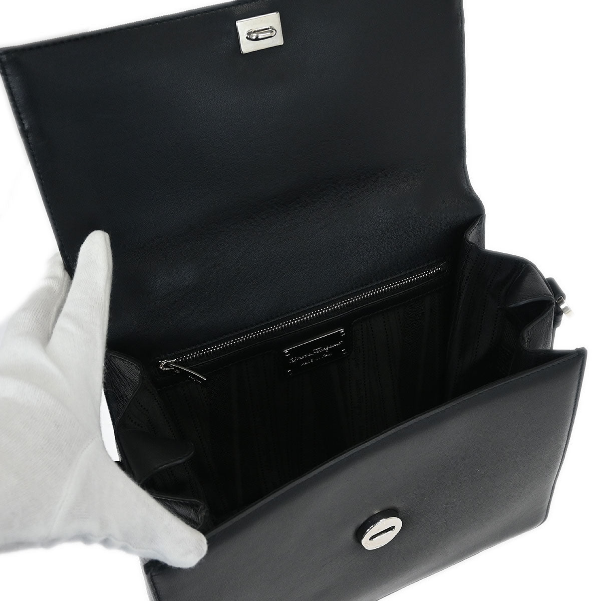 Salvatore Ferragamo Black Vara 2way Shoulder Handbag