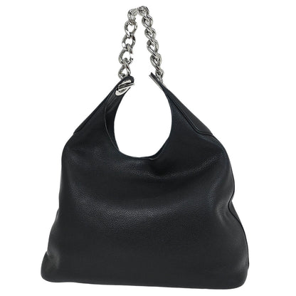 Prada Black Leather Hobo Handbag