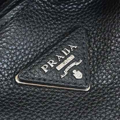 Prada Black Leather Hobo Handbag