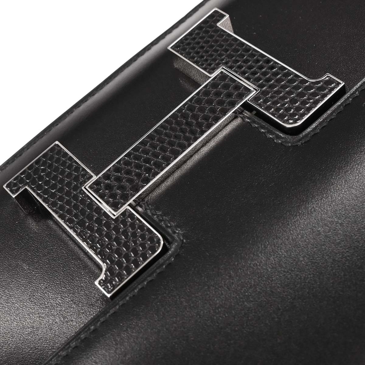 Hermes * Black Box Calf Lizard Constance 23 Shoulder Bag