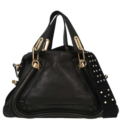 Chloe Black Suede Paraty 2way Shoulder Handbag