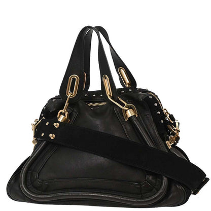 Chloe Black Suede Paraty 2way Shoulder Handbag