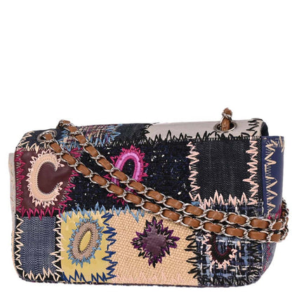 Chanel 2012 Multicolor Patchwork Single Flap Shoulder Bag