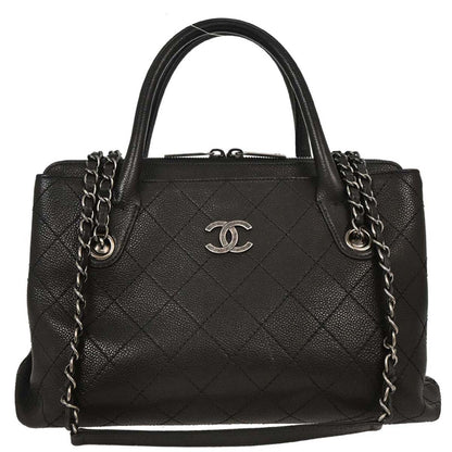 Chanel 2017-2018 Black Caviar Urban Shopping Tote 2way Shoulder Handbag