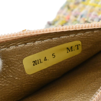 Chanel 2010-2011 White Tweed Garden Party Medium Classic Double Flap Shoulder Bag