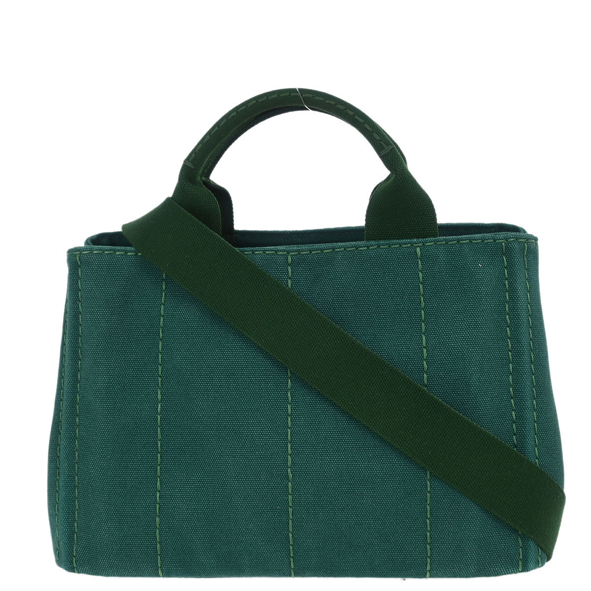 Prada Green Canvas Canapa Tote Handbag