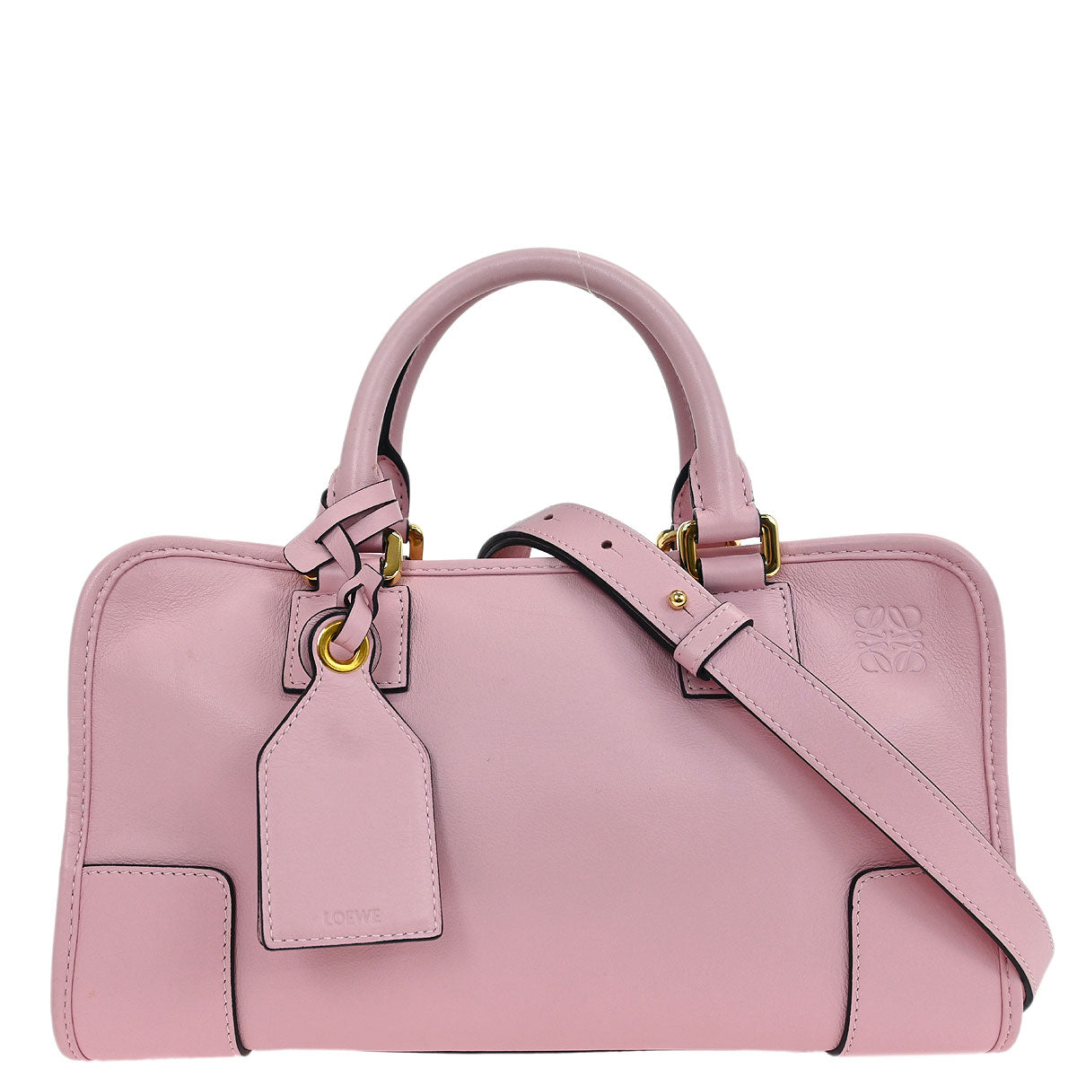 Loewe Pink Leather Amazona 28 2way Shoulder Handbag