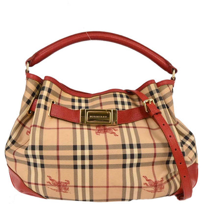 Burberry Beige Red House Check Handbag