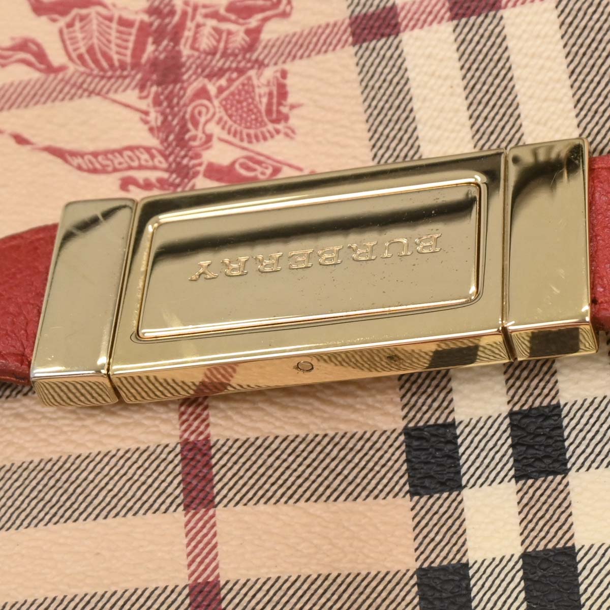 Burberry Beige Red House Check Handbag