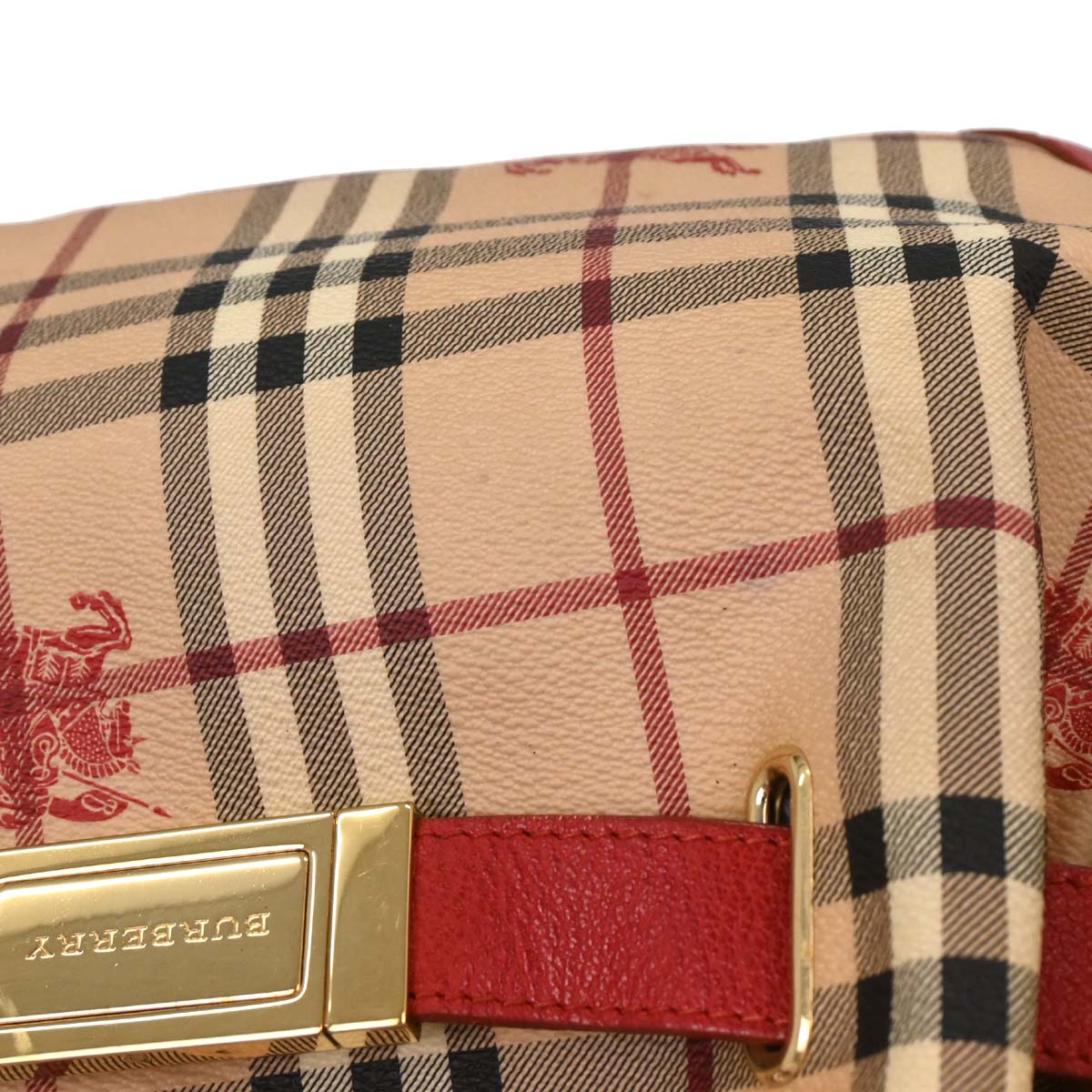 Burberry Beige Red House Check Handbag