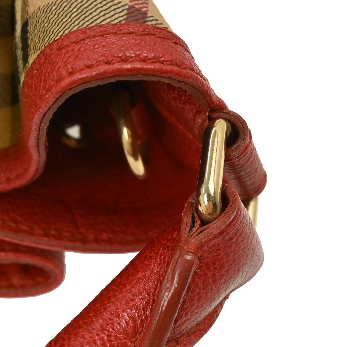 Burberry Beige Red House Check Handbag