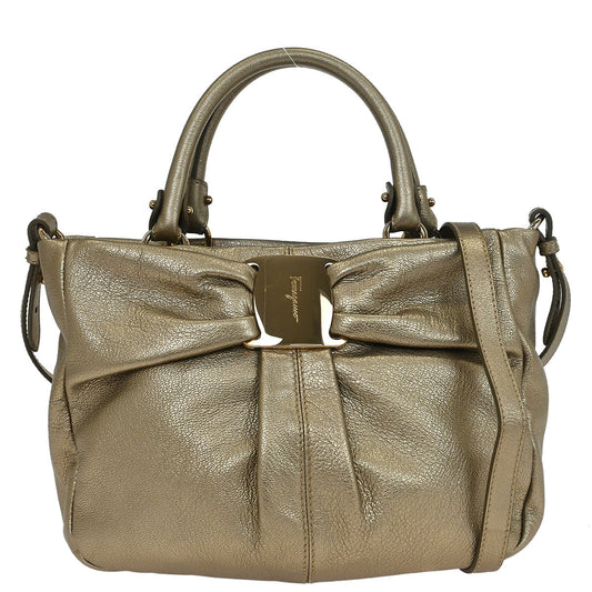 Salvatore Ferragamo Gold Vara 2way Shoulder Handbag