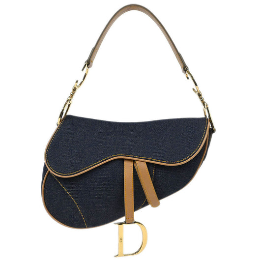 Christian Dior Indigo Denim Saddle Handbag