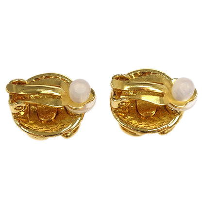 Chanel Button Earrings Clip-On Gold 95A