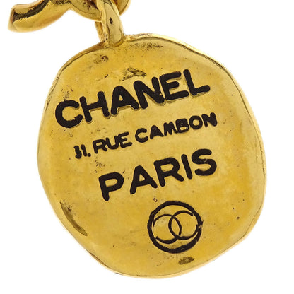 Chanel CC Dangle Earrings Clip-On Gold