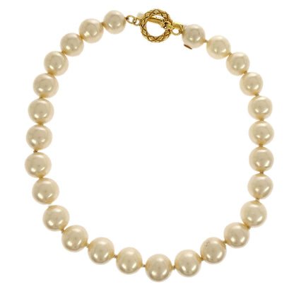 Chanel Costume Pearl Chain Necklace Gold 94A