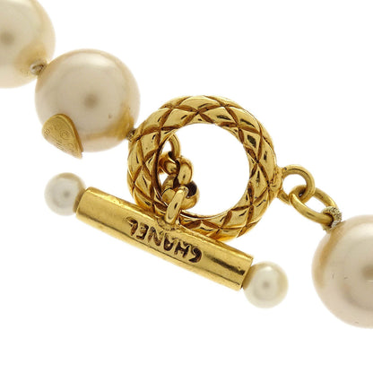 Chanel Costume Pearl Chain Necklace Gold 94A