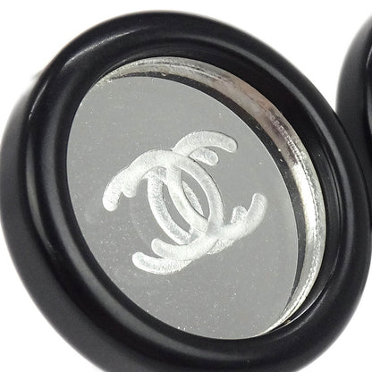 Chanel Button Earrings Clip-On Black 95C
