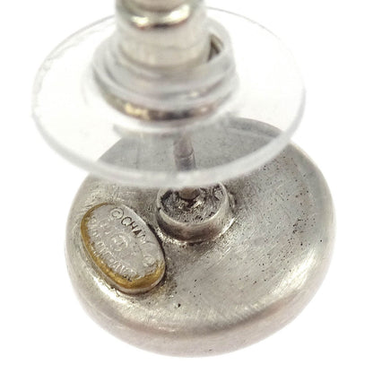 Chanel Button Piercing Earrings White 00T