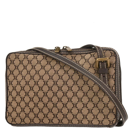 Celine Brown Canvas Macadam Shoulder Bag
