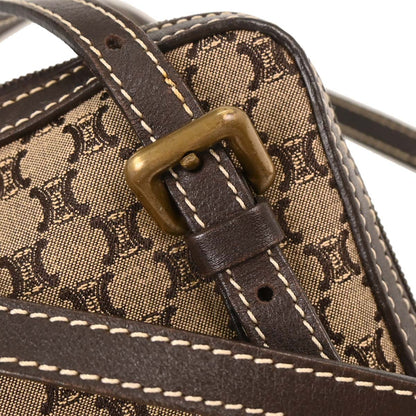 Celine Brown Canvas Macadam Shoulder Bag