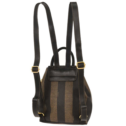 Fendi Brown Black PVC Pequin Backpack