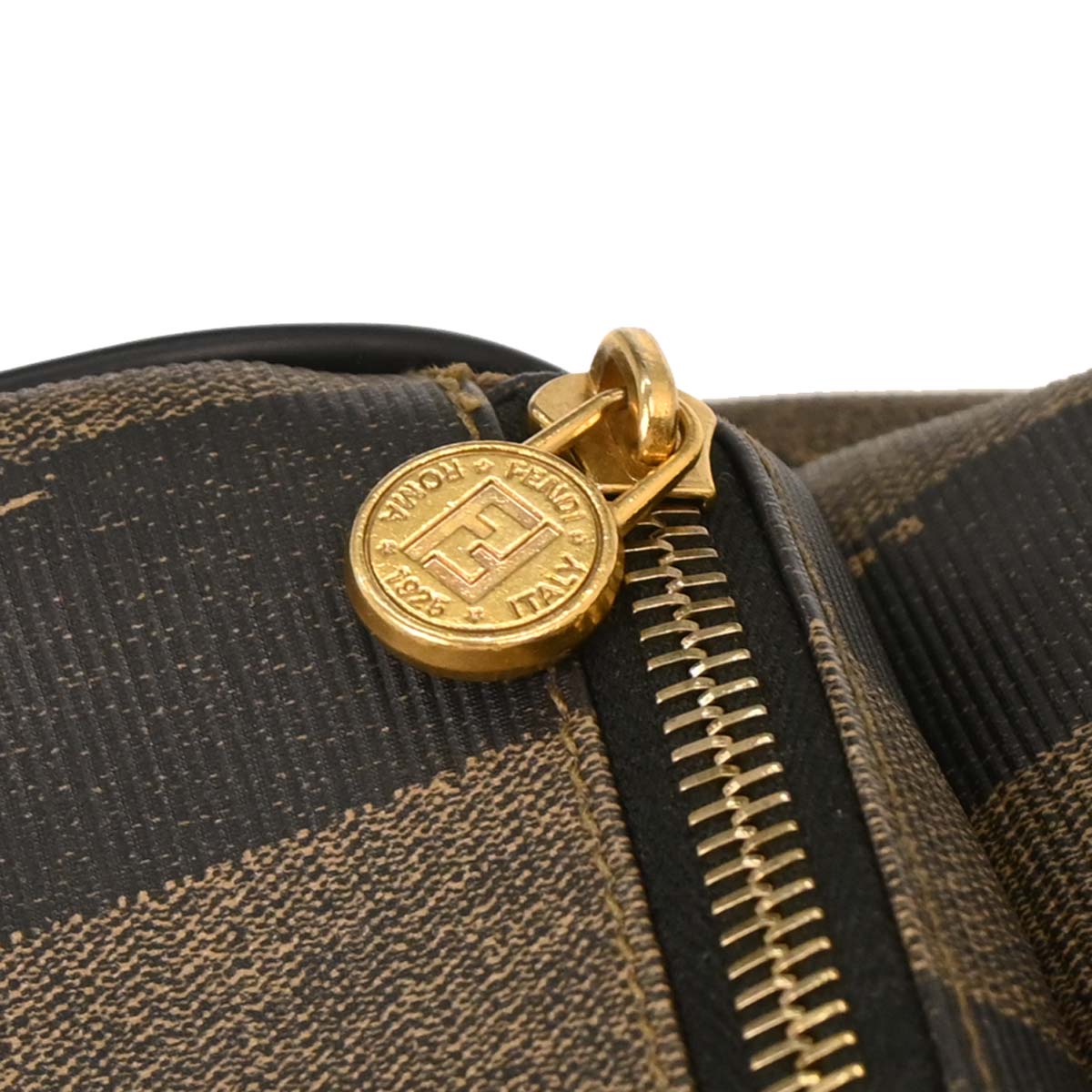 Fendi Brown Black PVC Pequin Backpack