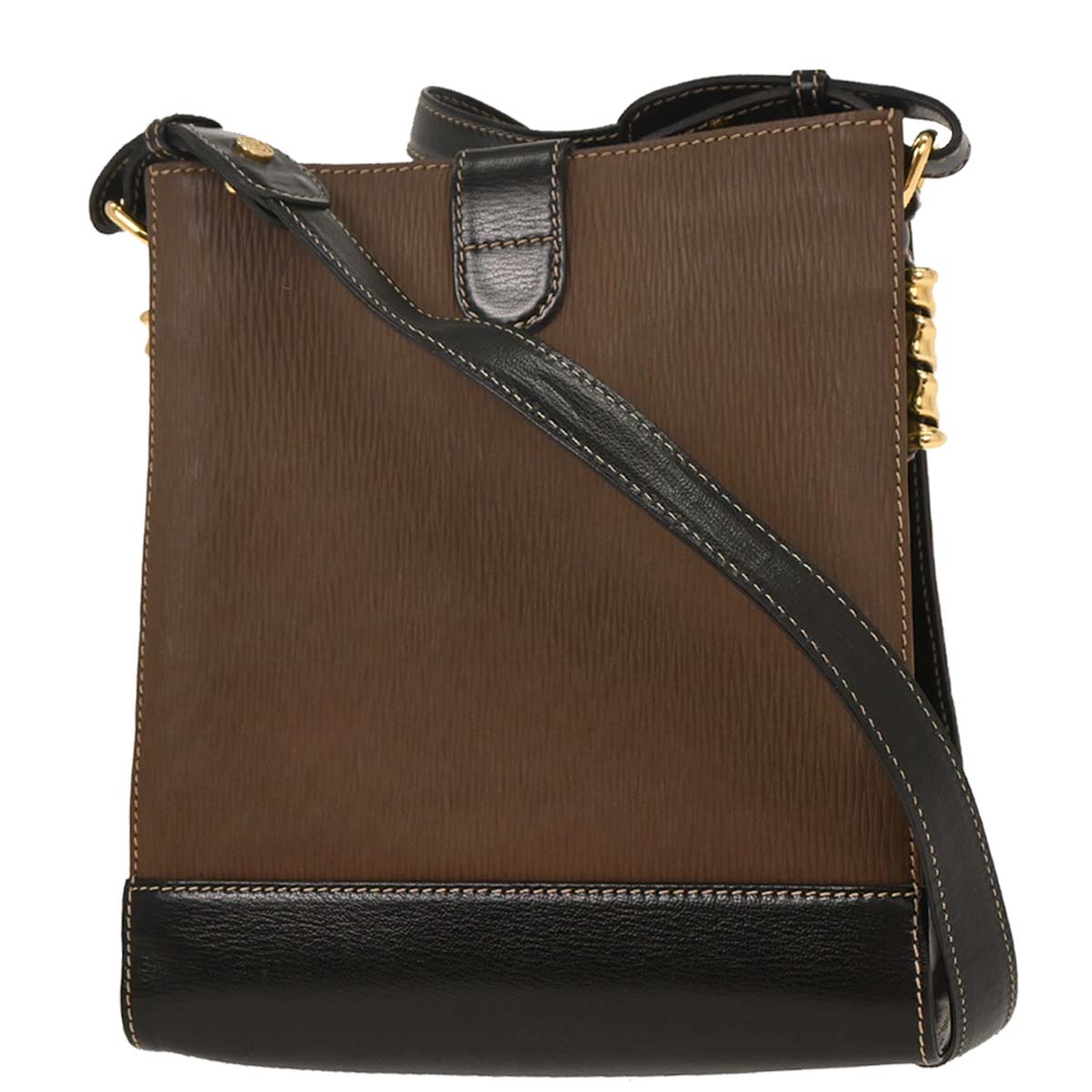 Loewe Black Brown Leather Velazquez Shoulder Bag