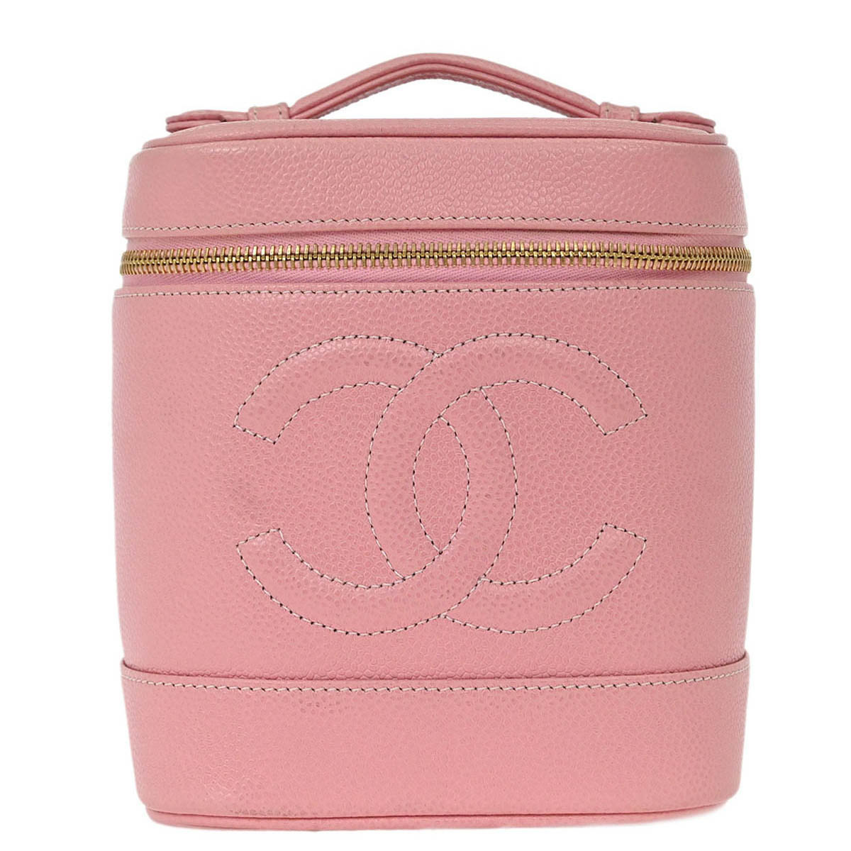 Chanel Pink Calfskin Timeless Vanity Handbag